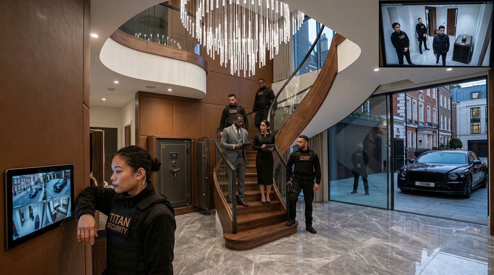 Titans by Fàdé residential security team inside a private London home